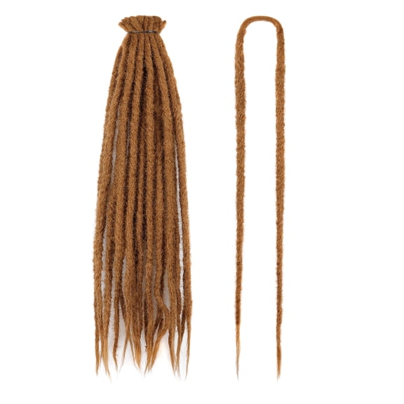XmhyTop 24 Inch Handcrafted Synthetic Locs Crochet Hair, 20 Strands Soft Textured Braiding Hair, Bohemian Casual Styling Hair Extensions for Ladies Daily Looks, Light Golden Chestnut