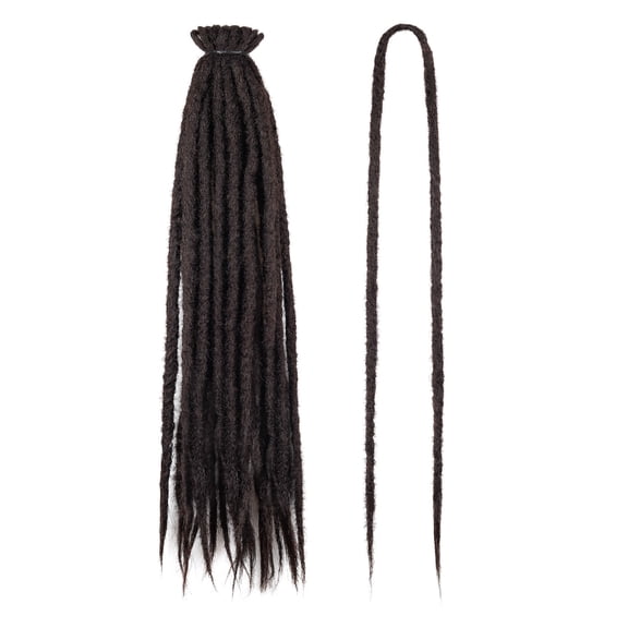 XmhyTop 24 Inch Handcrafted Synthetic Locs Crochet Hair, 20 Strands Soft Textured Braiding Hair, Bohemian Casual Styling Hair Extensions for Ladies Daily Looks, Natural Black
