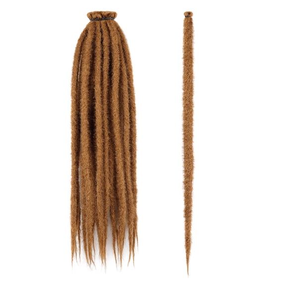 XmhyTop 24 Inch Soft Synthetic Crochet Faux Locs Strands, 20 Strands Pre-Looped Braiding Hair , Lightweight Fashion Loc Extensions for Unisex Daily Hairstyling, Light Golden Chestnut