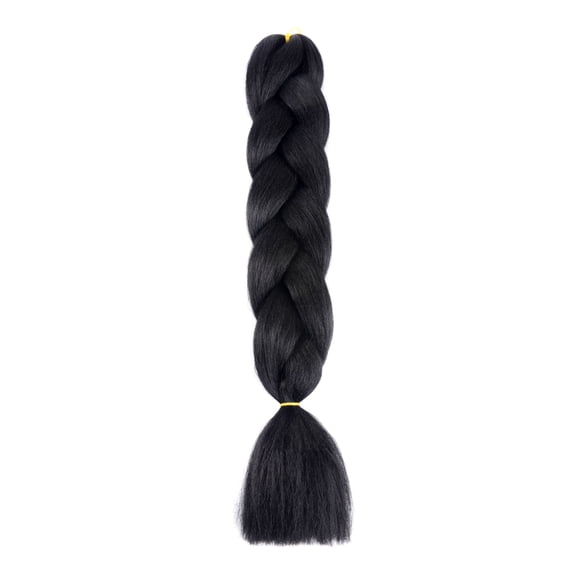 XmhyTop 3-Piece Braiding Hair Extensions, 24Inch Rosy Synthetic Crochet Braids, 100g/Piece Twist Braids for DIY Box Braids Styling, Jet Black