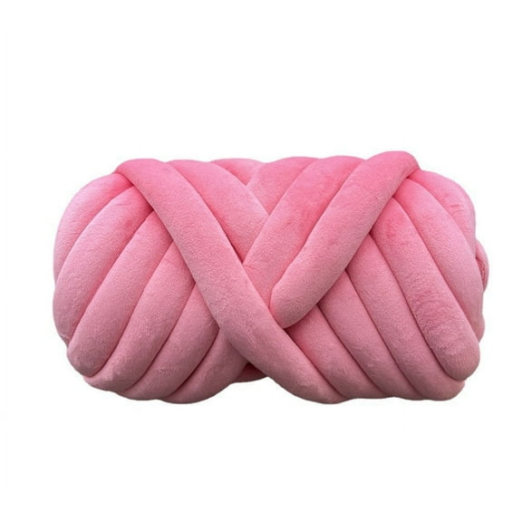XmhyTop 250G Chunky Yarn for Arm Knitting Crochet Making Blanket, Soft Extra Cotton Washable Tube Bulky Giant Yarn for Weave Craft Crochet, DIY Sofa Bed Blanket Pillow Pet BedPink B