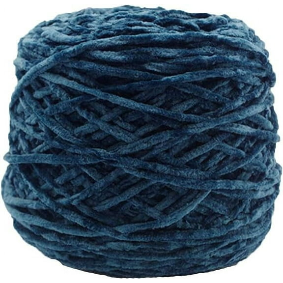XmhyTop 250g Chenille Velvet Yarn Peacock Blue Bulky Vegan Soft Yarn Velvet Knitting Yarn Polyester Blended Cotton Chenille Yarn Hand Knitting Yarn Crochet Thread for Clothing Hat Scarf Blanket