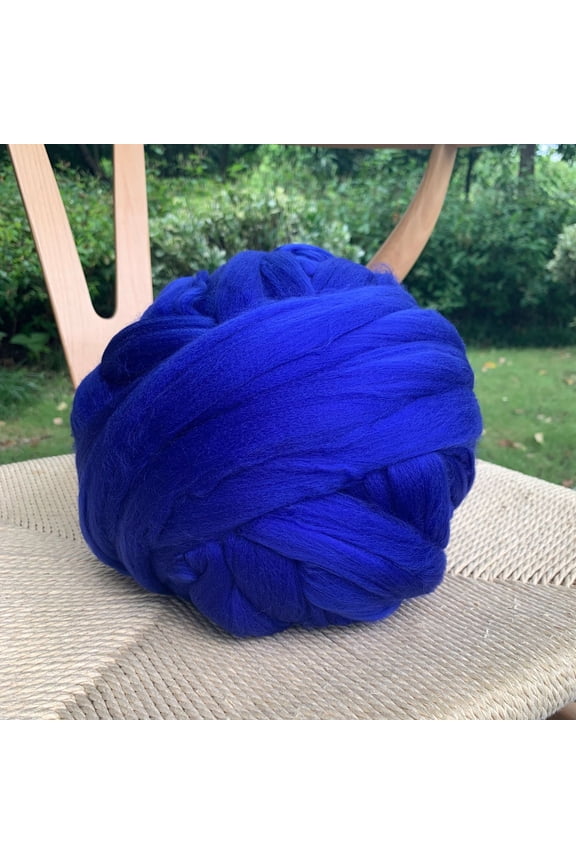 250g Wool Roving Yarn, Fiber Roving Wool Top, Wool Felting Supplies, Pure Wool, Chunky Yarn, Spinning Wool Roving for Needle Felting Wet Felting DIY Hand Spinning ,Dark Blue