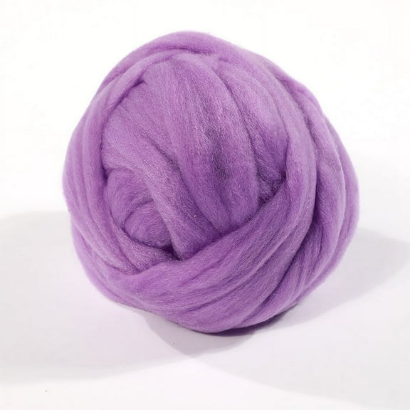XmhyTop 250g Wool Roving Yarn, Fiber Roving Wool Top, Wool Felting Supplies, Pure Wool, Chunky Yarn, Spinning Wool Roving for Needle Felting Wet Felting DIY Hand Spinning ,Purple