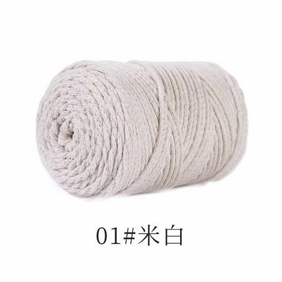 XmhyTop 2mm 120G Cotton Macrame Cord, Durable Crochet Thread for Bag Making, Macrame Rope Ideal Gift for Knitters, Beige