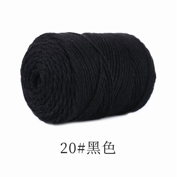 XmhyTop 2mm 120G Cotton Macrame Cord, Durable Crochet Thread for Bag Making, Macrame Rope Ideal Gift for Knitters, Black