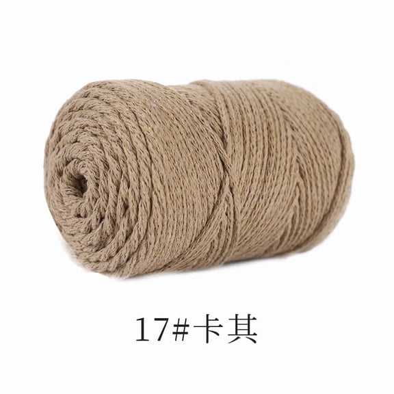 XmhyTop 2mm 120G Cotton Macrame Cord, Durable Crochet Thread for Bag Making, Macrame Rope Ideal Gift for Knitters, Khaki