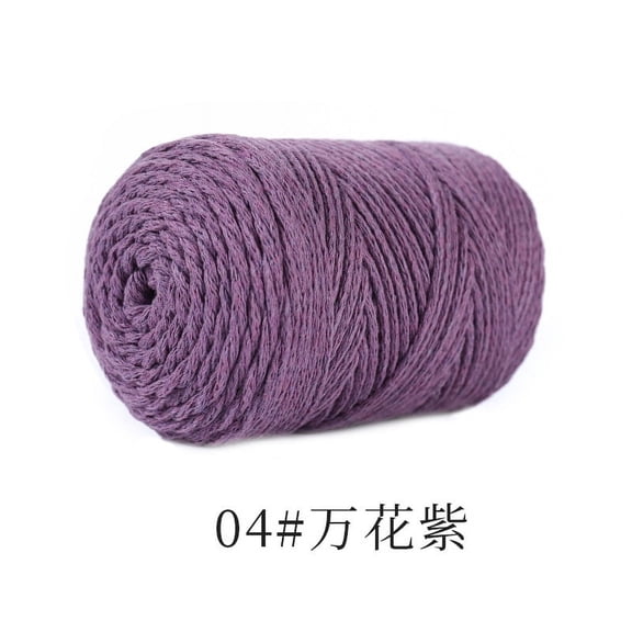 XmhyTop 2mm 120G Cotton Macrame Cord, Durable Crochet Thread for Bag Making, Macrame Rope Ideal Gift for Knitters, Purple