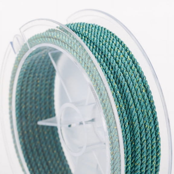 XmhyTop 2mm 5yardsTwisted Cord Rope Decorative Cord Trim Rope for Crafts-Blue Green