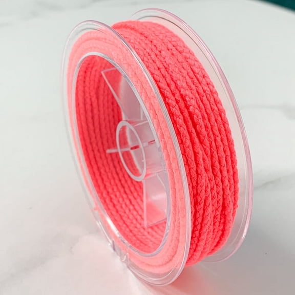 XmhyTop 2mm Dragon Scale Rope Cotton Rope,Woven Cotton Rope String for DIY Handmade Ropes, Beaded Ropes, Tassels, Knitted Knot Bracelets and Pendant Ropes,Light Red