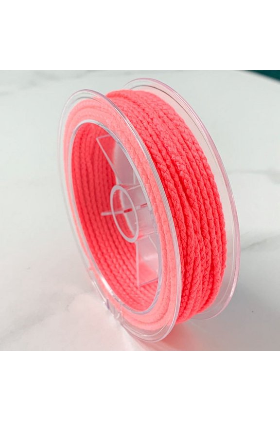 2mm Dragon Scale Rope Cotton Rope,Woven Cotton Rope String for DIY Handmade Ropes, Beaded Ropes, Tassels, Knitted Knot Bracelets and Pendant Ropes,Light Red