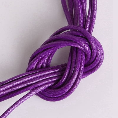 XmhyTop 2mm Round Waxed Polyester Braided Rope, 2-Pack 5.5 Yard Dark Purple Beading Cord, Flexible Environmental Friendly Thread String for Bracelet Knotting, Necklace & Hand Jewelry Making