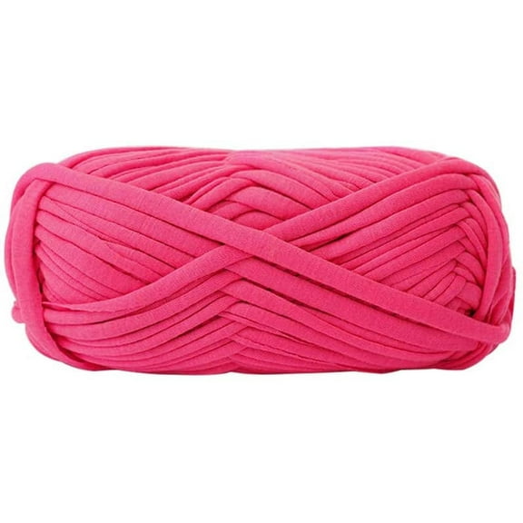 XmhyTop 2pcs Yarn Style Crocheting Ribbon Yarn Knitting Yarn Ball Thick Fabric Yarn （Dark Pink）