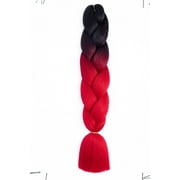 XmhyTop 3-Pack 100g Each 24-Inch Premium Heat-Resistant Synthetic Braiding Hair, Ideal for Twist & Crochet Braids, Women's Hair Extensions ，Black to Red