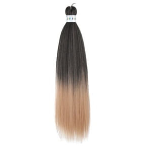 XmhyTop 3 Packs 2-Tone Ombre Pre-Stretched Braiding Hair, 26 inch Synthetic Silky Blend Extensions for Crochet Braids, Black/Blonde