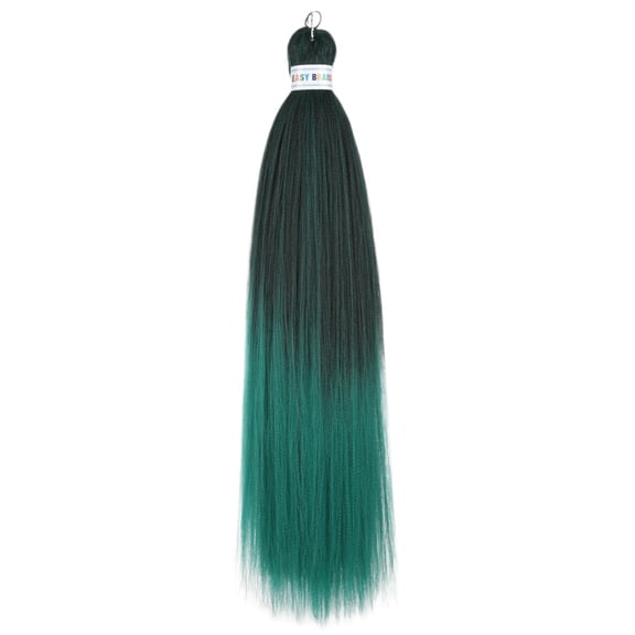 XmhyTop 3 Packs 2-Tone Ombre Pre-Stretched Braiding Hair, 26 inch Synthetic Silky Blend Extensions for Crochet Braids, Black/Dark Green
