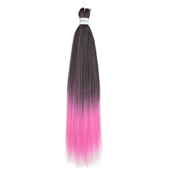 XmhyTop 3 Packs 2-Tone Ombre Pre-Stretched Braiding Hair, 26 inch Synthetic Silky Blend Extensions for Crochet Braids, Black/Dark Pink