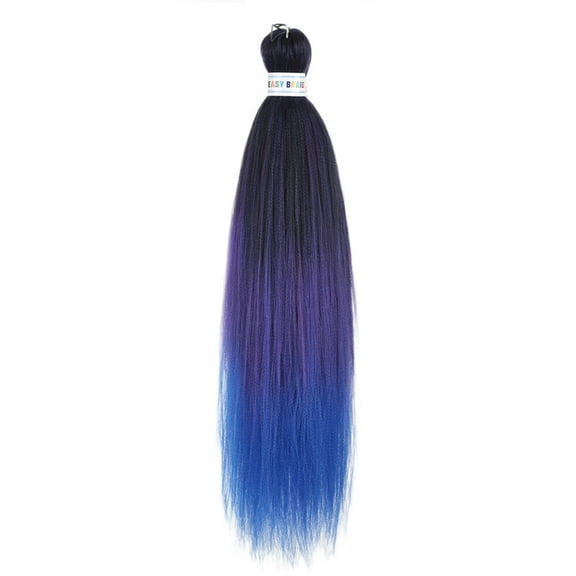 XmhyTop 3 Packs 3-Tone Ombre Pre-Stretched Braiding Hair, 26-Inch Synthetic Hair Extensions, Hot Water Setting for Crochet Braids, Dark Blue
