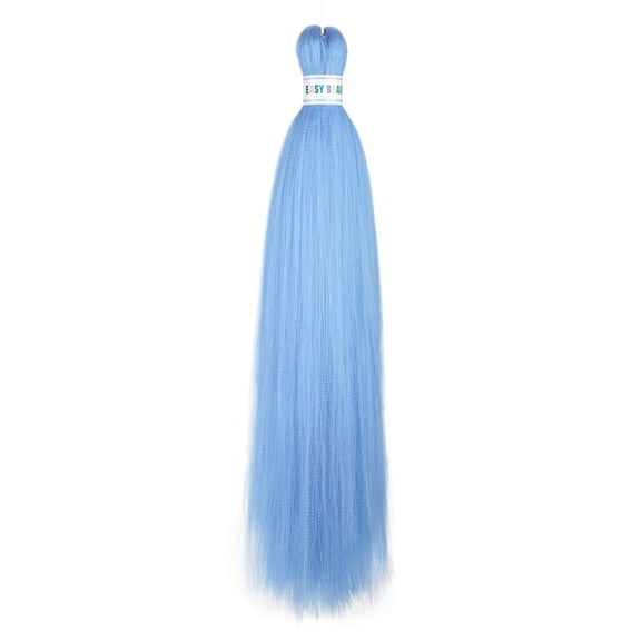 XmhyTop 3 Packs Vibrant Color Pre-Stretched Braiding Hair, 26-Inch Synthetic Hair Extensions, Textured for Crochet Box Braids, Light Blue