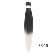 XmhyTop 3PCS 26 Inch Pre-Stretched Synthetic Braiding Hair Extensions, Hot Water Setting for Durable, Easy-Style Looks, Black Silver