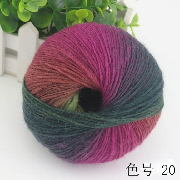 XmhyTop 4 Pack Rainbow Soft Yarn 100% Wool Gradient Multi Color Yarn for Crocheting Knit Total Length 180m4784yds200gS