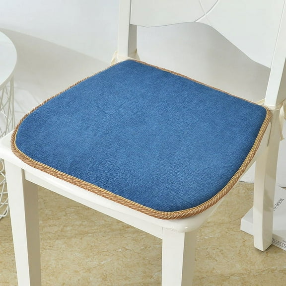 XmhyTop 4-Pack Thick Comfort Seat Cushions, 17.32x15.74x0.78 Inch, Perfect for Garden, Terrace, Kitchen & Office Use ,Dark Blue