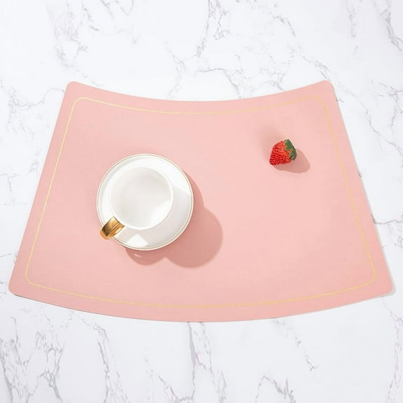 XmhyTop 4 Pcs Pink Placemats, 37*30cm Non Slip Table Place Mats, Premium Leather Placemats for Dining Table, Easy to Clean, Heat-Resistant, Ideal for Home, Kitchen, Restaurant Decor