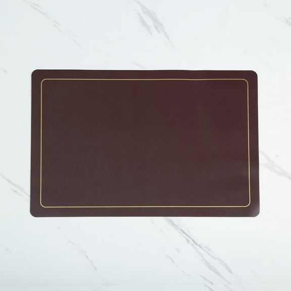 XmhyTop 4 Pcs brownPlacemats, 45*30cm Leather Table Mats, Waterproof & Heat-Resistant Easy to Clean Place Mats for Kitchen, Dining Room & Outdoor Use - Perfect Placement Mats for Dining Table
