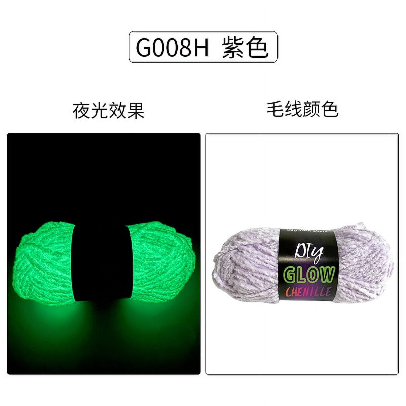 XmhyTop 4 Rolls，200G，Glow in The Dark Chenille Yarn Luminous Crochet Yarn Glow Sewing Craft Yarn for DIY Arts Crafts Kntting Sewing Crocheting Supplies, 76.5 Yard Per Roll，Purple