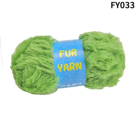 XmhyTop 4 Skeins Super Soft Fur Yarn Chunky Fluffy SoftFaux Fur Yarn for Crochet Knit-Total Length 4×30m(4×33yds,50g×4)-Grass green