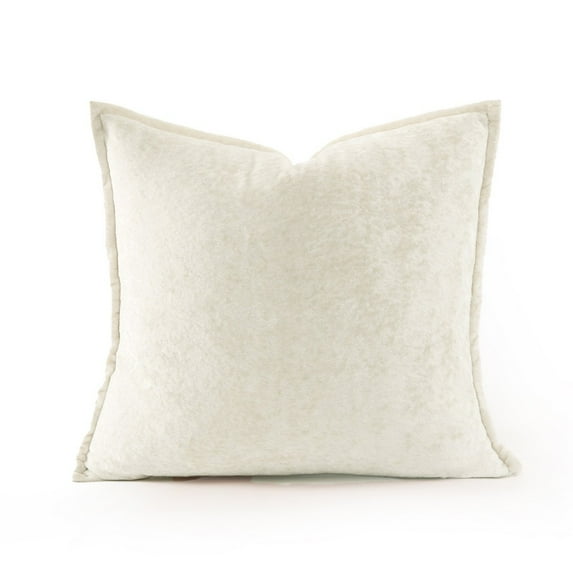 XmhyTop 45x45CM Christmas Decorative Throw Pillow, 1 Pcs Soft Euro Velvet & Neutral Chenille Pillow with Elegant Design for Sofa Bed Living Room, White