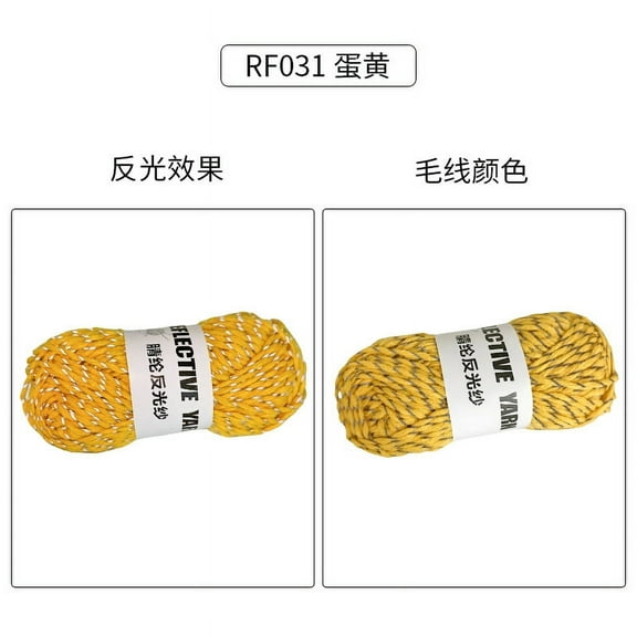 XmhyTop 4pcs Reflective Yarn,Sparkle Yarn,Silver Yarn,for Crafts Glow in The Dark Yarn for Crochet for Reflective High Visibility Warm Winter Loop Reflective Hat200g220 YardsYellow