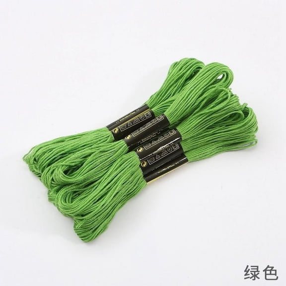 XmhyTop 5 Skeins Embroidery Floss Red Color, Friendship Bracelet String Cross Stitch Embroidery Thread Floss Bracelet Making Yarn, Craft Floss（Green）