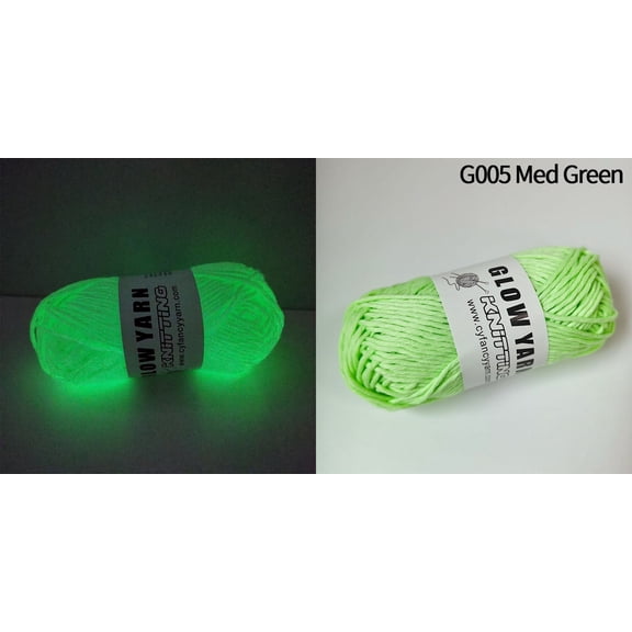 XmhyTop 50G (1 Roll) Knitting Yarn,Polyester Yarn Glow in The Dark Multiple Colour Anti-Fade Soft DIY Thread Hand Crocheted Scarf Hat Shawl Luminous Fine Yarn for Hand Knitting,Green