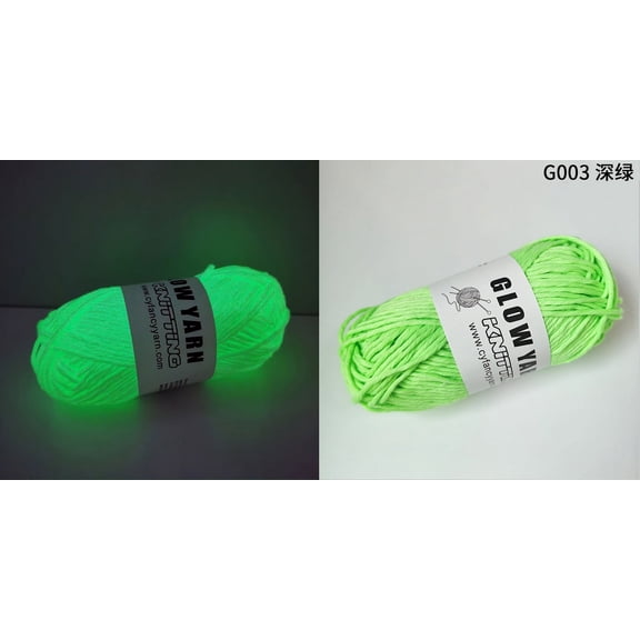 XmhyTop 50G (1 Roll) Knitting Yarn,Polyester Yarn Glow in The Dark Multiple Colour Anti-Fade Soft DIY Thread Hand Crocheted Scarf Hat Shawl Luminous Fine Yarn for Hand Knitting,Fluorescent green