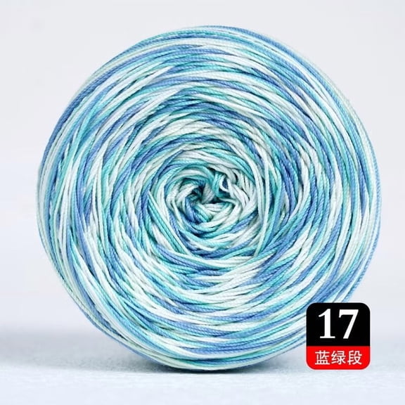 XmhyTop 50g Cotton Crochet Thread (372 Yards), Versatile Tatting Thread & Knitting Lace Thread for DIY Lace Crafts, Blue+Green