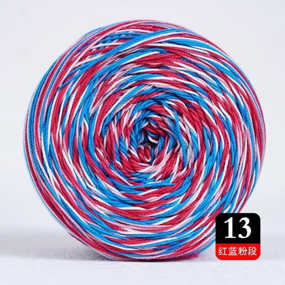 XmhyTop 50g Cotton Crochet Thread (372 Yards), Versatile Tatting Thread & Knitting Lace Thread for DIY Lace Crafts, Red+Blue+Pink