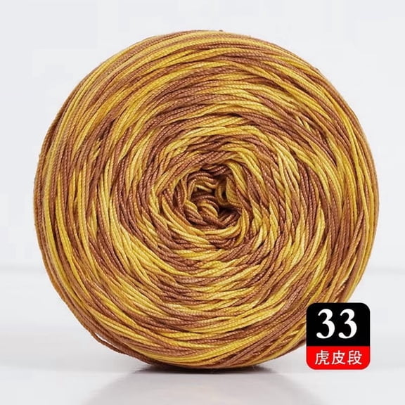 XmhyTop 50g Cotton Crochet Thread (372 Yards), Versatile Tatting Thread & Knitting Lace Thread for DIY Lace Crafts, Yellow+Brown