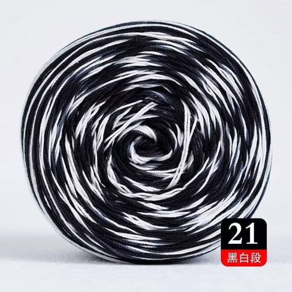 XmhyTop 50g Cotton Crochet Thread (372 Yards), Versatile Tatting Thread & Knitting Lace Thread for DIY Lace Crafts, black + white