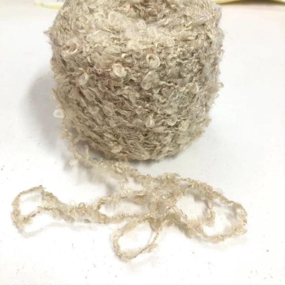 XmhyTop 50g (light khaki) Beige Loop Textured Knitting Yarn Ball, Fluffy Bubble Ring Yarn for Hand Knitting Crochet, DIY Scarf Hat Sweater Craft Supplies