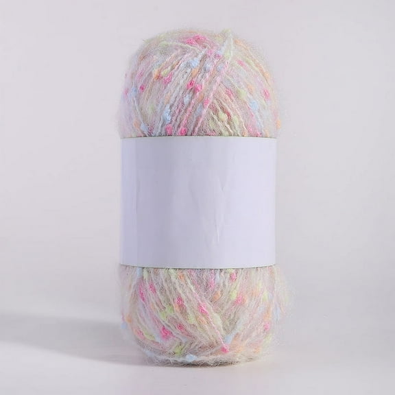 XmhyTop 50g/roll Colorful Dots Mohair Yarns Soft Thread DIY Hand Knitted Crochet Woven for Scarf Shawl CraftsK