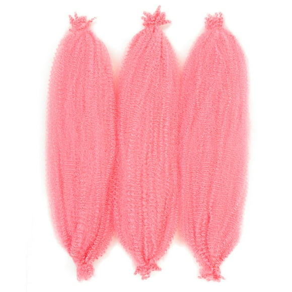 XmhyTop 6-Pack 24-Inch Spring Twist Braiding Extensions, Pre-Separated Soft Synthetic Crochet Hair, Textured Faux Locs Style, Relaxed Distressed Look for WomenPink