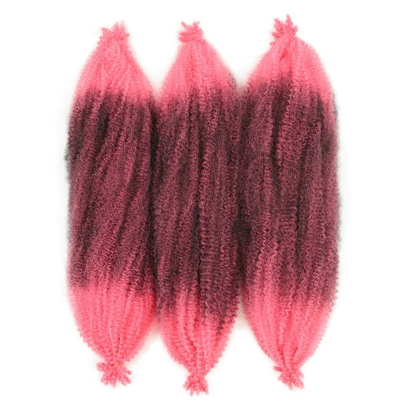 XmhyTop 6-Pack 24-Inch Spring Twist Braiding Extensions, Pre-Separated Soft Synthetic Crochet Hair, Textured Faux Locs Style, Relaxed Distressed Look for WomenPink and Black