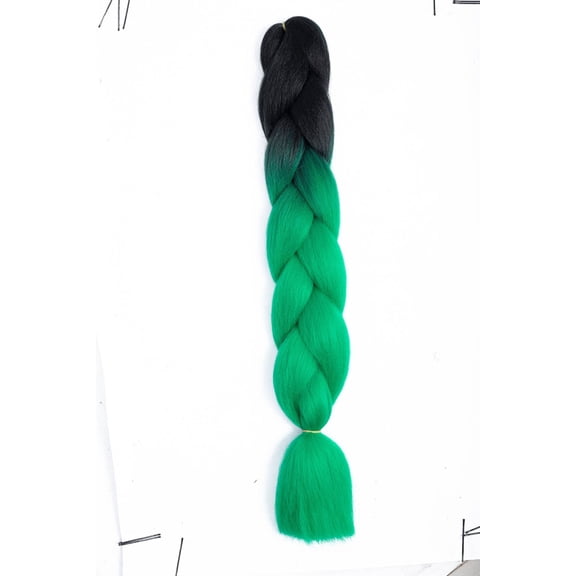 XmhyTop 6 Pack Gradient Synthetic Braiding Strands, 24 Inch Soft Jumbo Braiding Fibers, Hot Water Moldable Hair Supplies for Twists & Box Braids Black to Dark Green