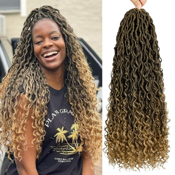 XmhyTop 6 Packs 14 Inch Pre-Looped Faux Locs Crochet Hair, Soft Locs & River Locs Lightweight Synthetic Hair Extensions for Women, Blonde Black