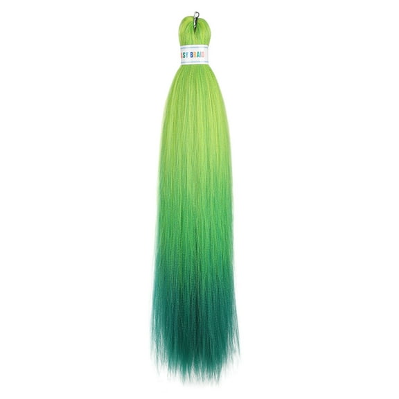 XmhyTop 6 Packs 3-Tone Ombre Pre-Stretched Braiding Hair, 26-Inch Synthetic Hair Extensions, Hot Water Setting for Crochet Braids, Green