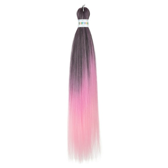 XmhyTop 6 Packs 3-Tone Ombre Pre-Stretched Braiding Hair, 26-Inch Synthetic Hair Extensions, Hot Water Setting for Crochet Braids, Pink