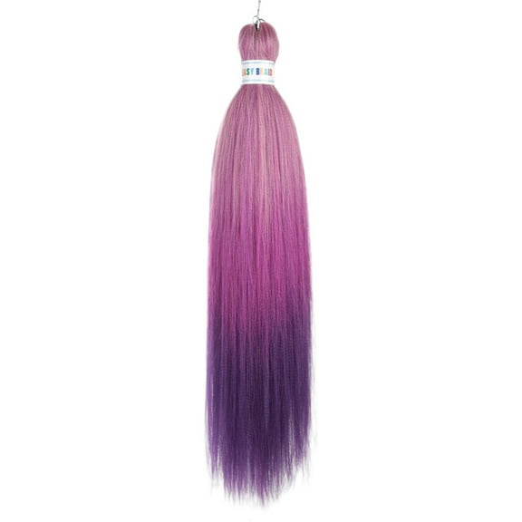 XmhyTop 6 Packs 3-Tone Ombre Pre-Stretched Braiding Hair, 26-Inch Synthetic Hair Extensions, Hot Water Setting for Crochet Braids, Purple