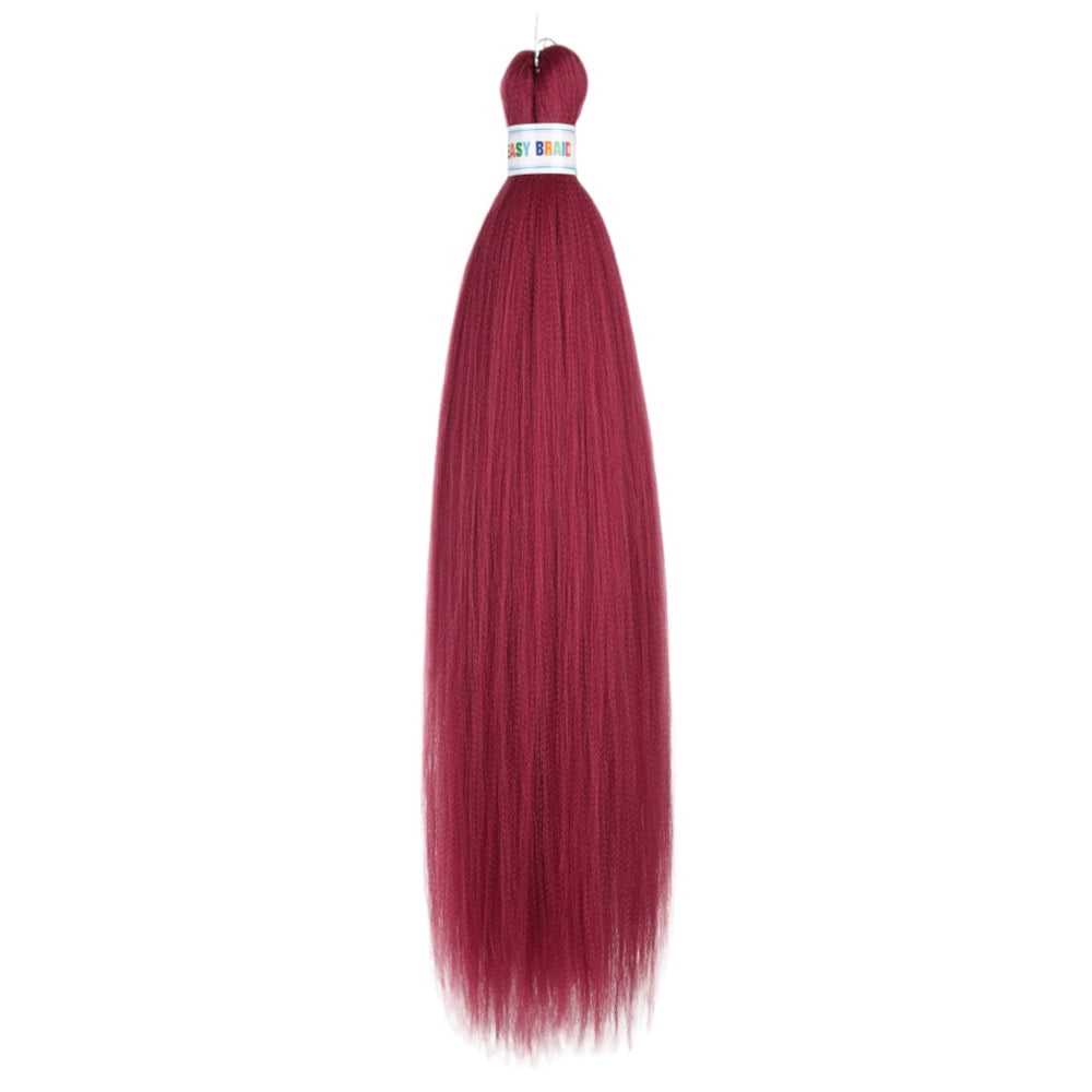 XmhyTop 6 Packs Vibrant Color Pre-Stretched Braiding Hair, 26-Inch Synthetic Hair Extensions, Textured for Crochet Box Braids, Wine Red