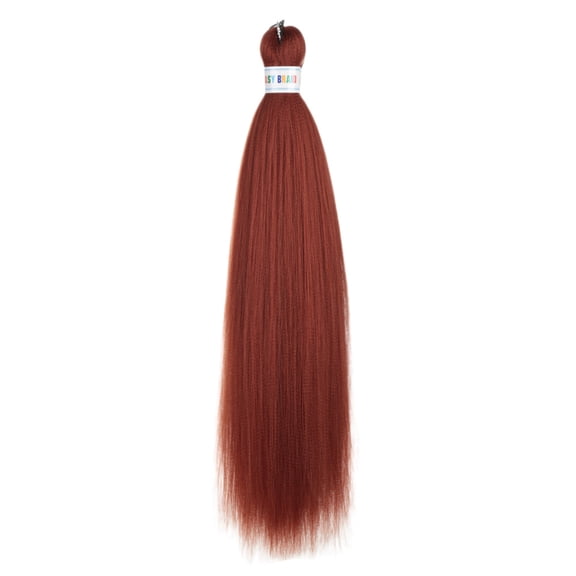 XmhyTop 6-Piece Pre-Stretched Braiding Hair, 26-Inch Straight Synthetic Hair Extensions for Braids, Hot Water Setting Twist Braid for Women, Red-Brown